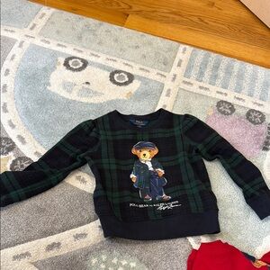Polo Bear by Ralph Lauren Green Plaid Sweater